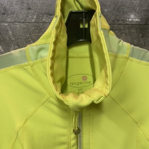 TANGERINE Athletic Yellow Full Zipped Light Jacket Mesh Stripe  - Size: S**EUC** - Picture 6 of 7
